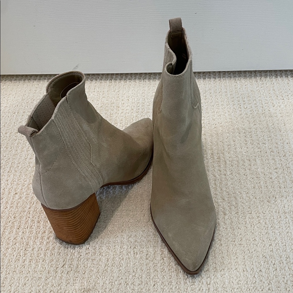 Marc Fisher Cream Ankle Booties women’s suede